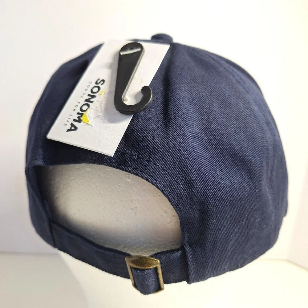Cool Cat Lady Sonoma Womens Adjustable Baseball Cap Navy Embroidered 100% Cotton - Picture 3 of 9